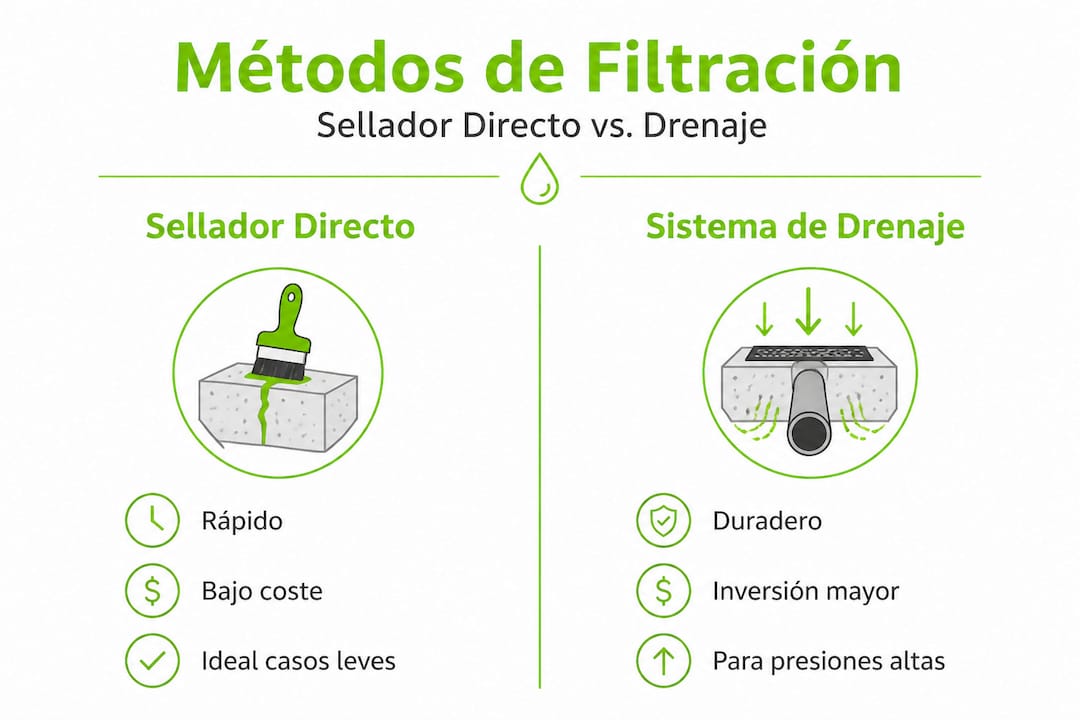 Análisis comparativo de soluciones para filtraciones en muros