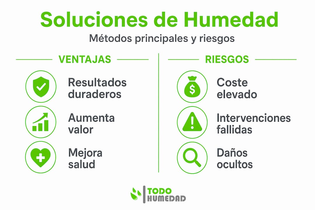 Infografía: pros y contras de los tratamientos contra la humedad