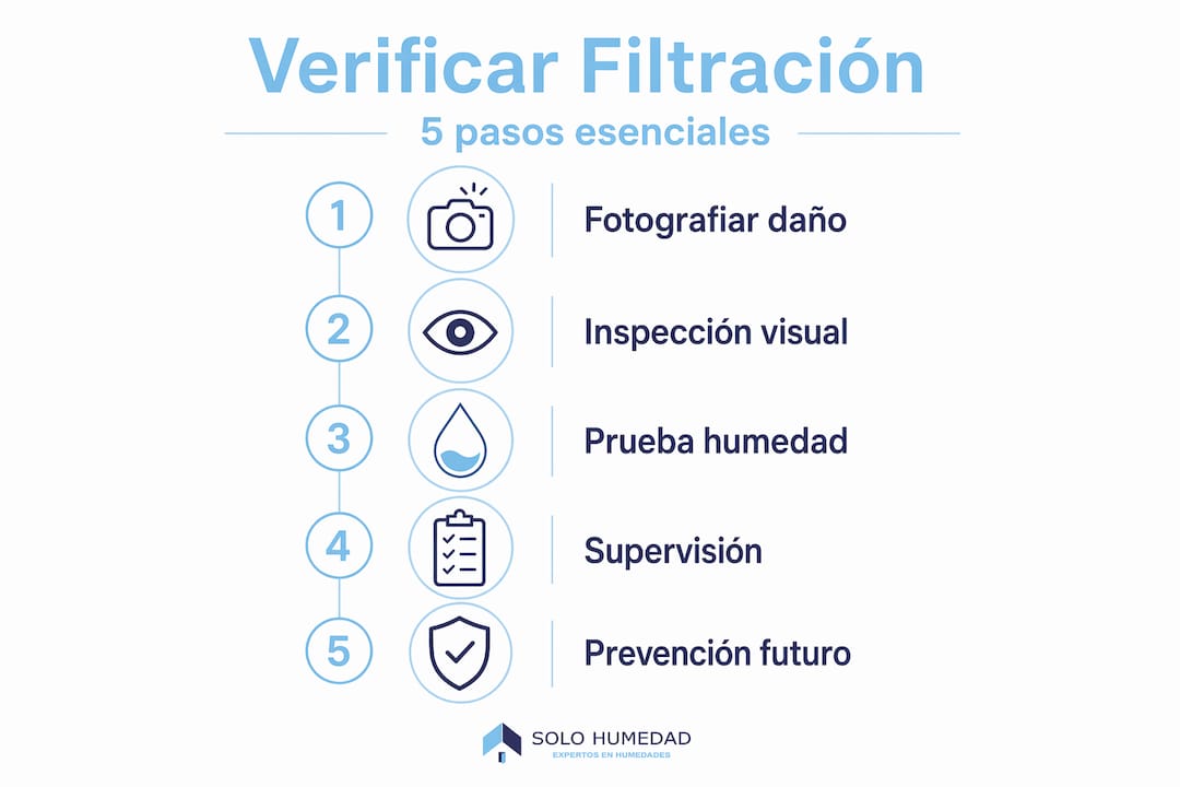 Infografía: pasos para detectar y reparar filtraciones