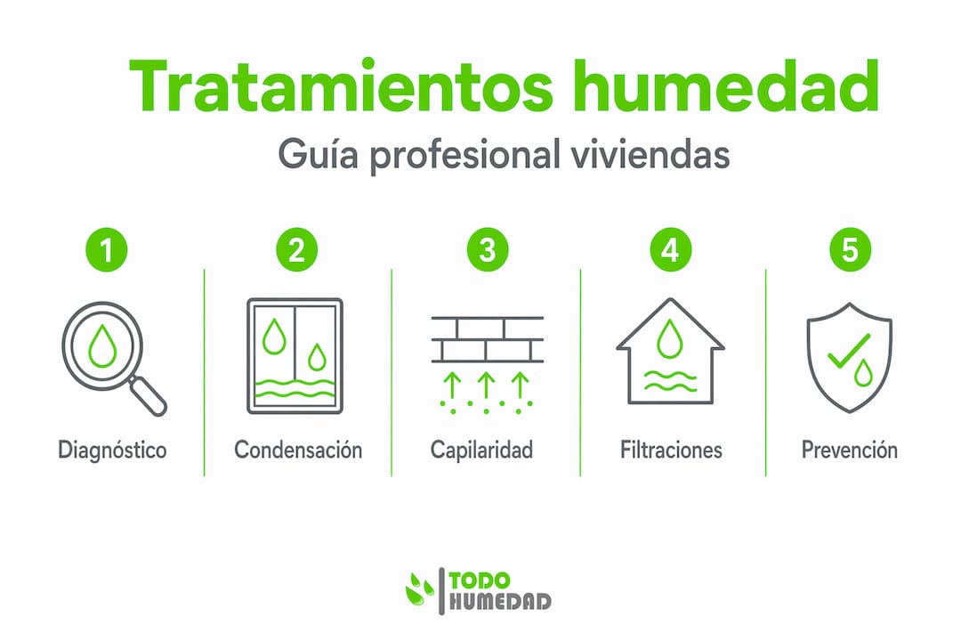 Guía visual sobre los diferentes tipos de humedad y cómo tratarlos paso a paso