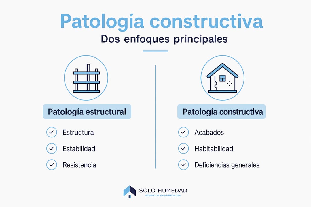 Infografía comparativa sobre patologías estructurales y constructivas