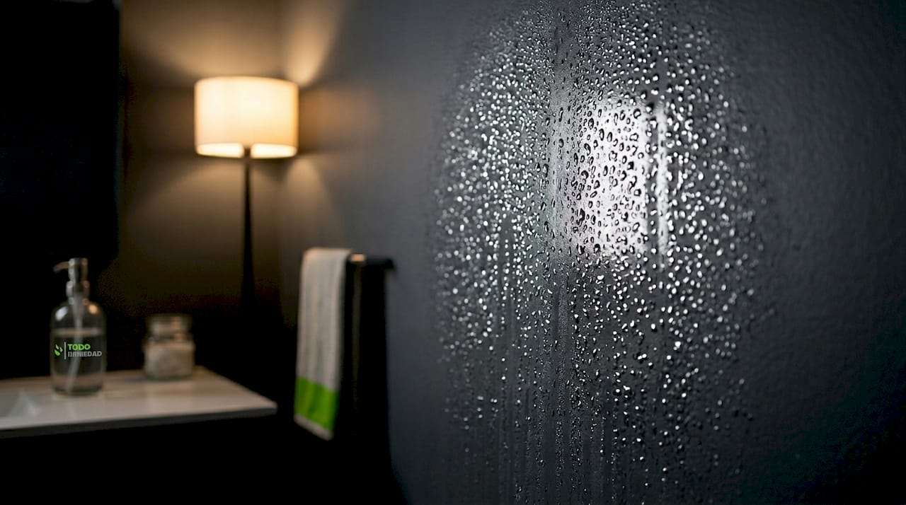 Aparición de gotas de agua por condensación en las paredes interiores de la vivienda