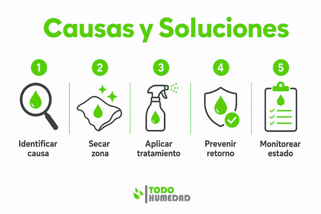 Infografía: cómo eliminar la humedad del techo paso a paso