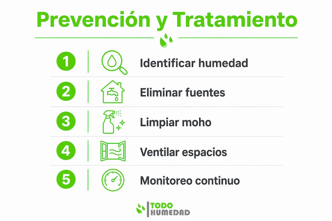 Guía visual con recomendaciones para evitar y eliminar el moho en las paredes