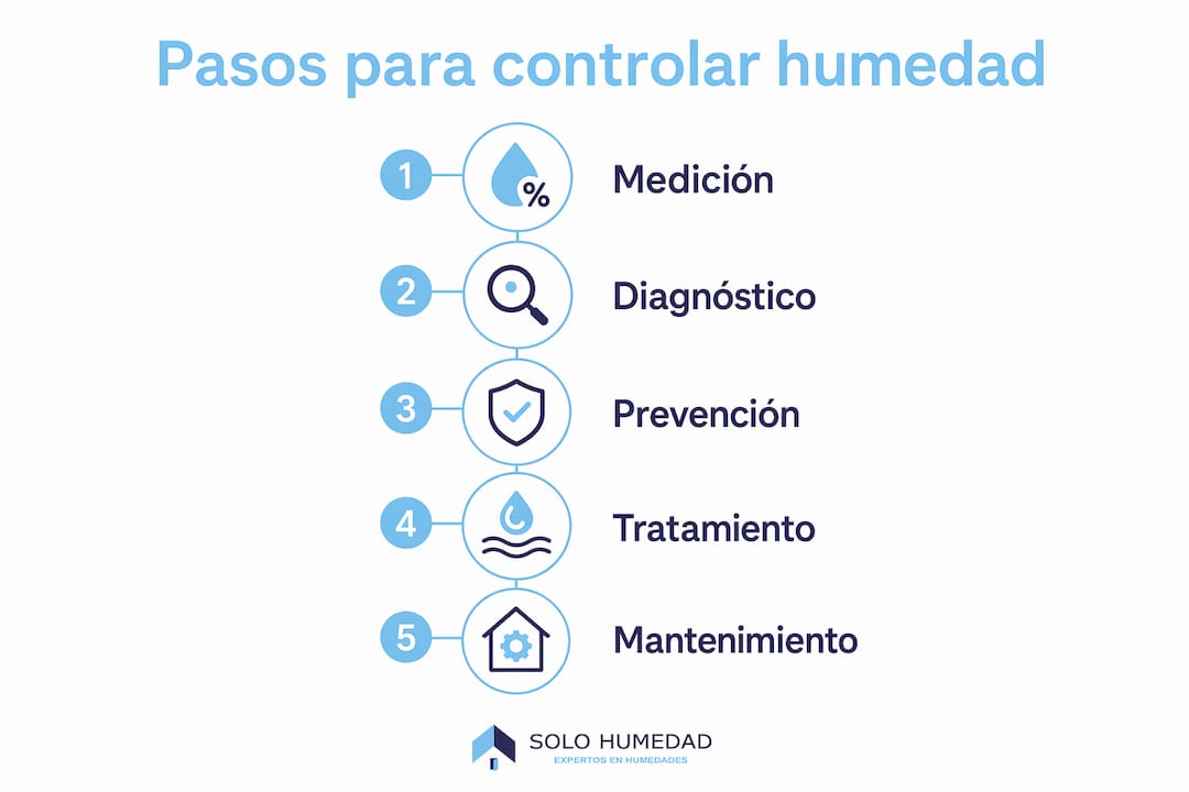 Guía visual: pasos clave para mantener la humedad bajo control en 2026