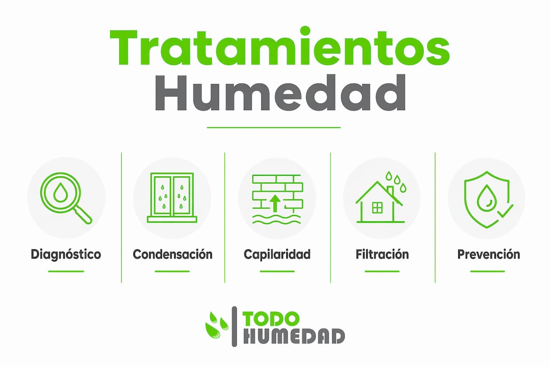 Infografía sobre soluciones para combatir la humedad en las paredes
