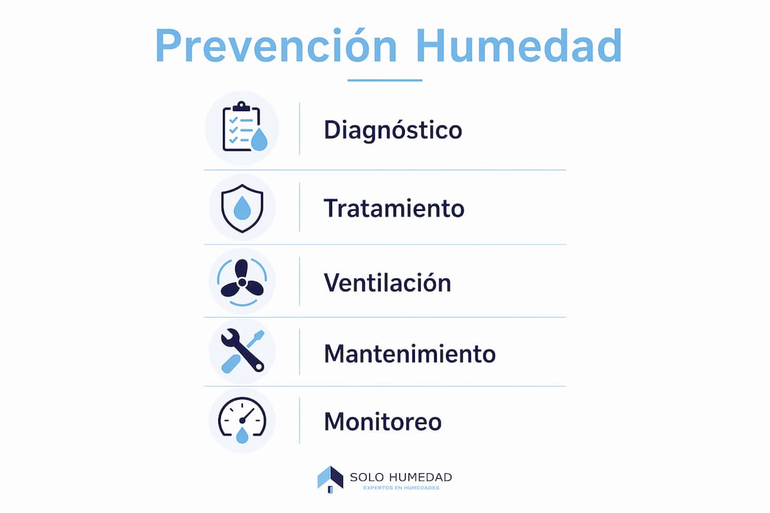 Infografía dinámica con recomendaciones clave para evitar la aparición de humedad en tu hogar