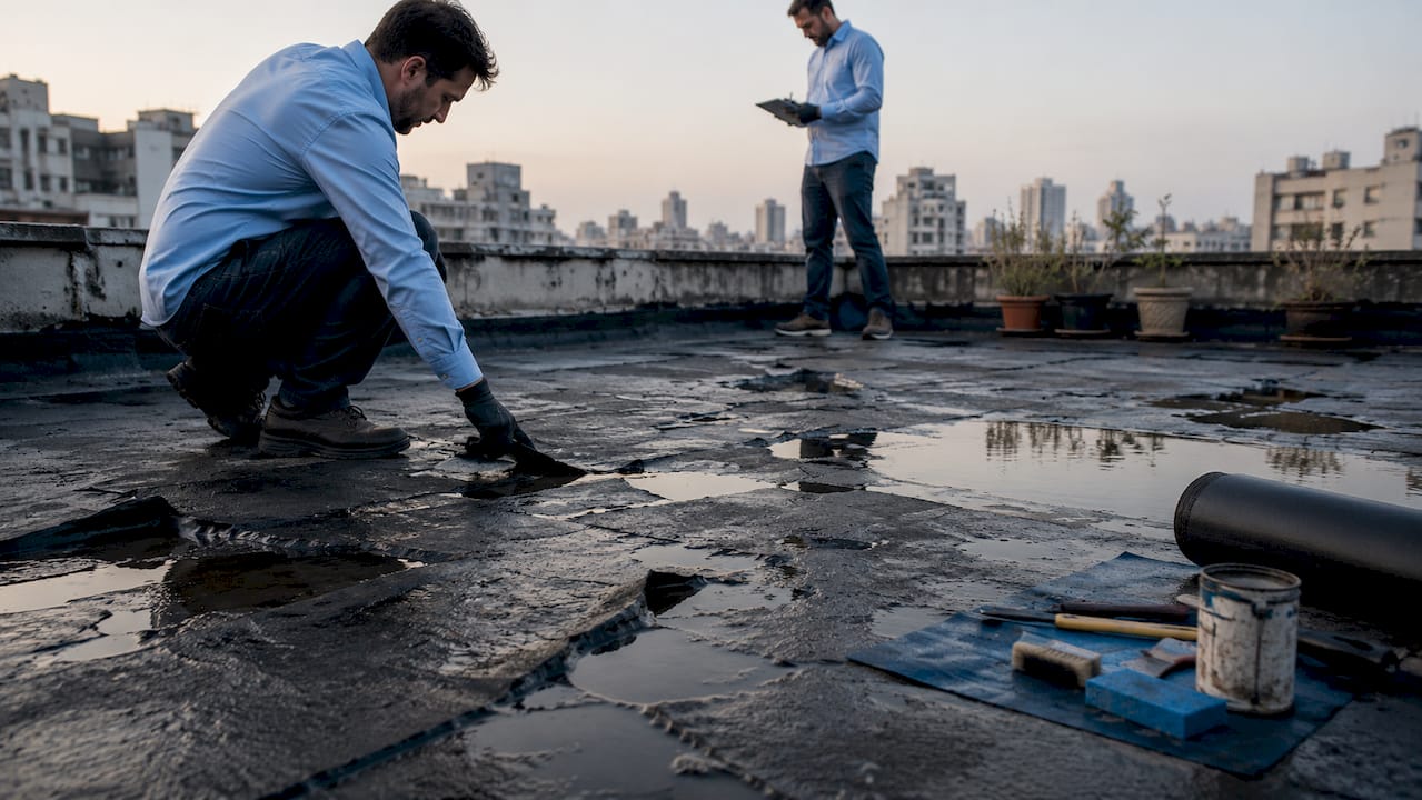 Terraza con problemas en la impermeabilización