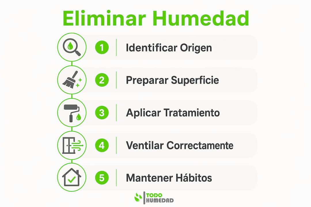 Guía visual con recomendaciones prácticas para eliminar la humedad en tu hogar