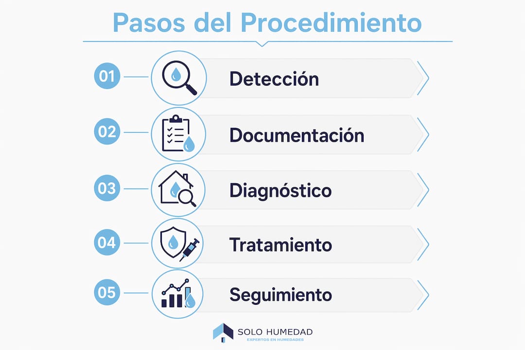Infografía: cómo eliminar la humedad paso a paso en comunidades de vecinos
