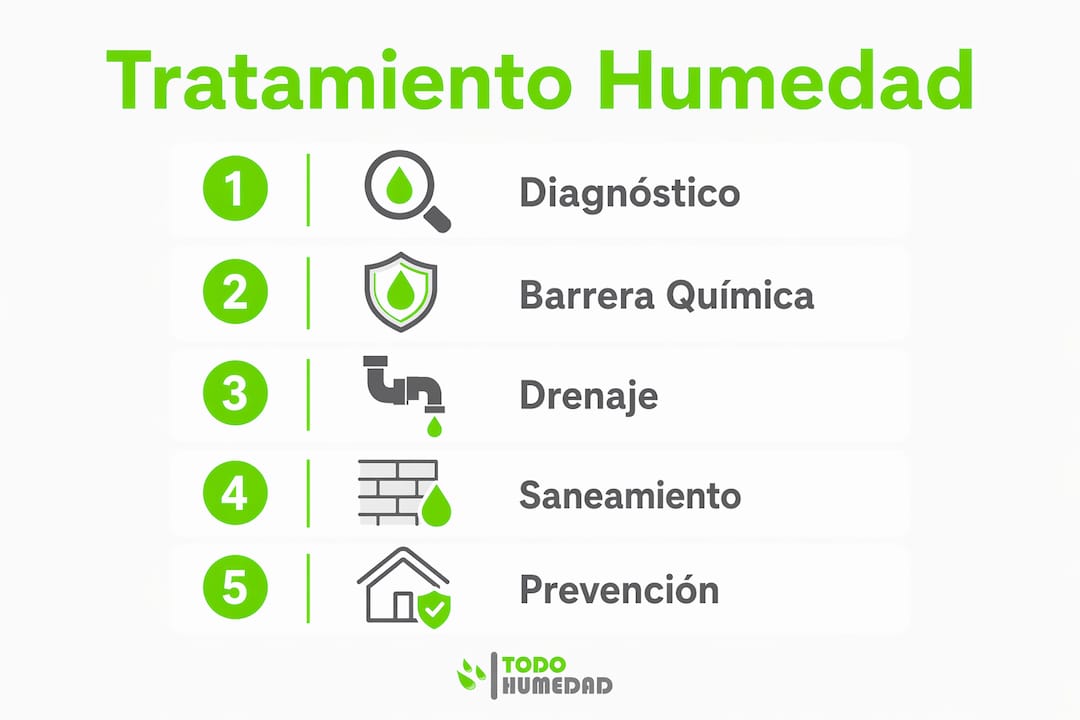 Guía visual: pasos clave para eliminar la humedad en paredes de mampostería