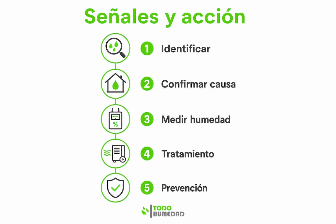 Guía visual con recomendaciones para controlar la humedad en el hogar