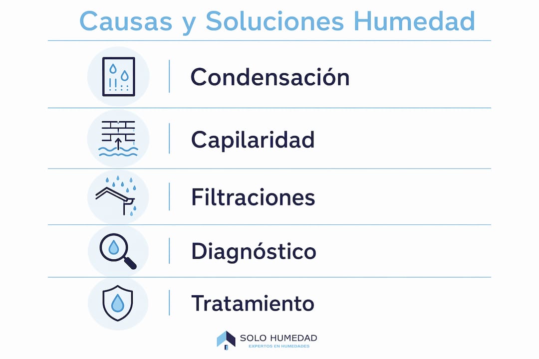 Guía visual sobre las principales causas de la humedad en el hogar y cómo solucionarlas