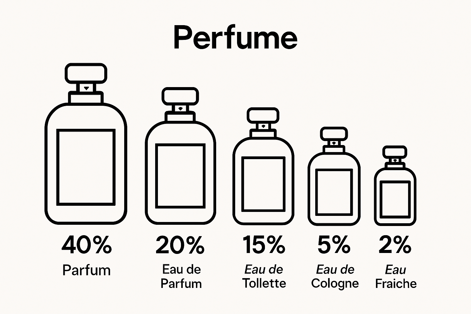 Infographic showing different perfume concentrations and their lasting power
