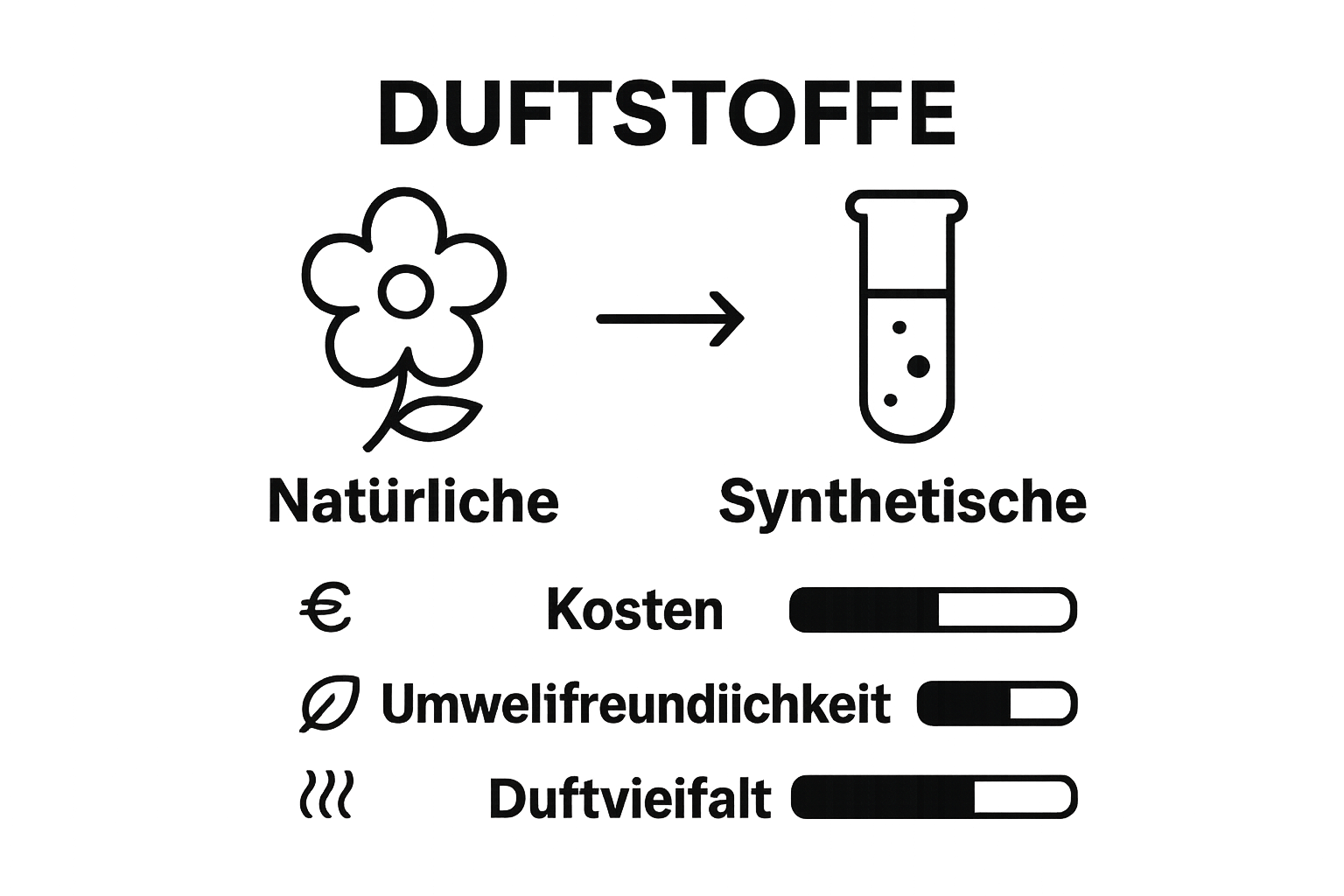 Infografik Vergleich natürliche und synthetische Parfumzutaten