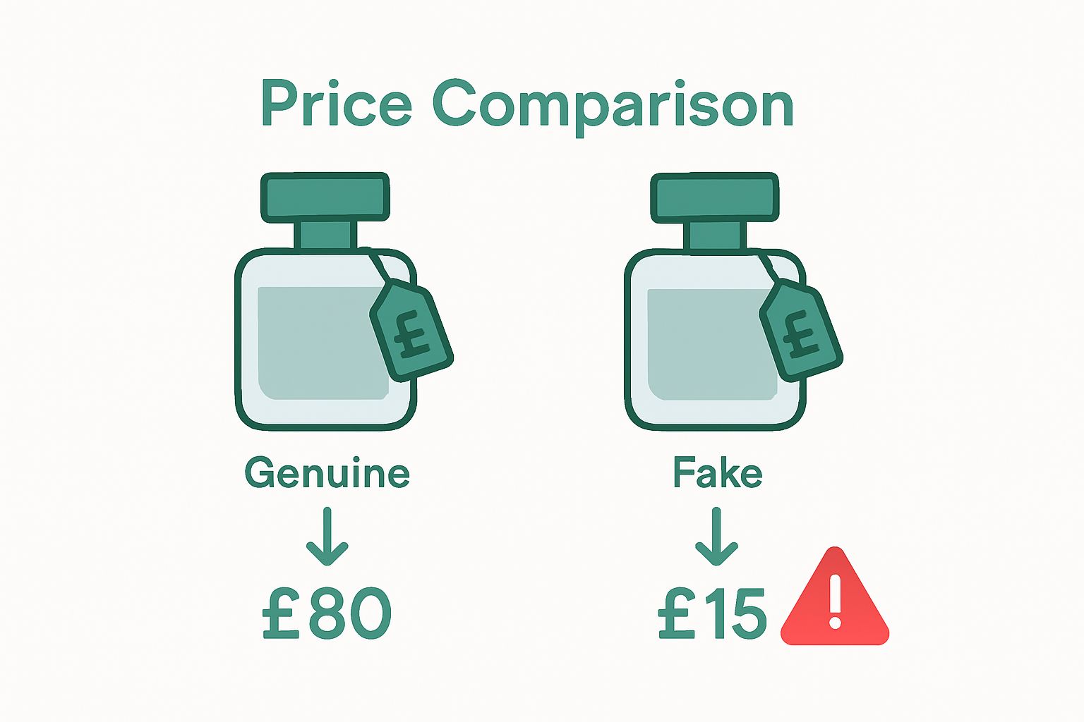 Infographic comparing authentic and fake perfume prices