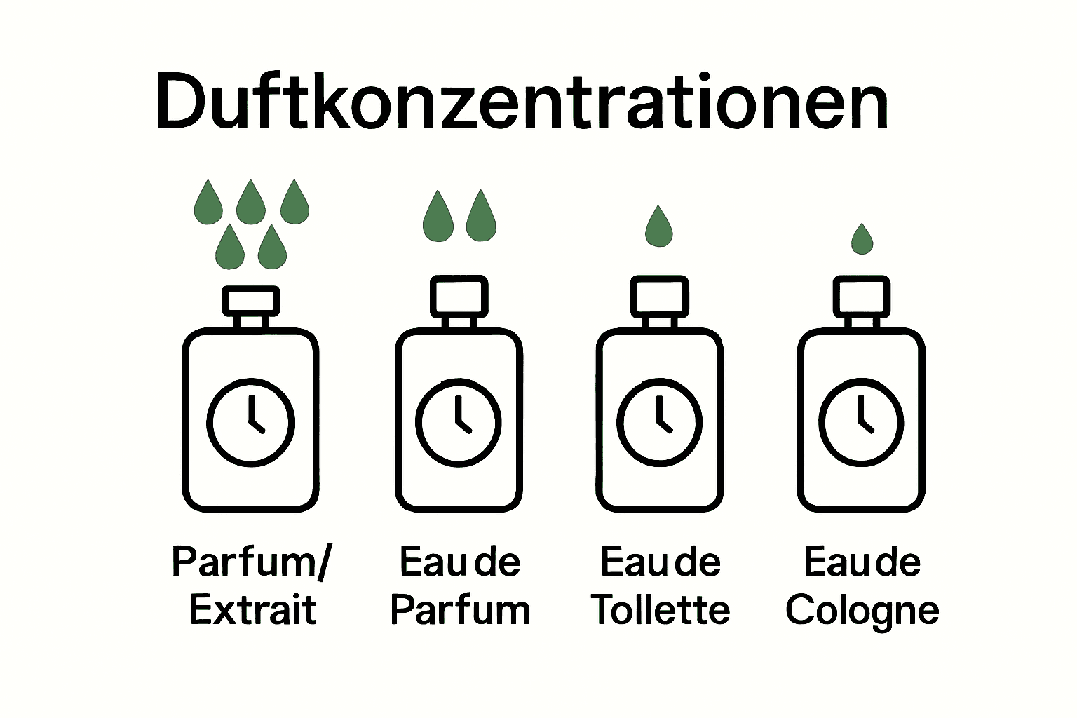 Infographic perfume bottle concentration and longevity