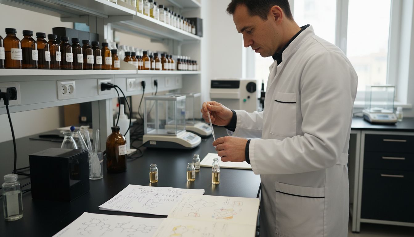 Parfümlabor Nahaufnahme