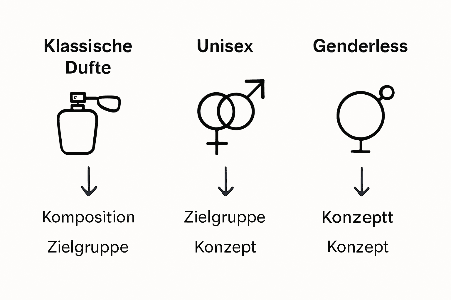 Vergleich Unisex und Genderless Düfte als Grafik