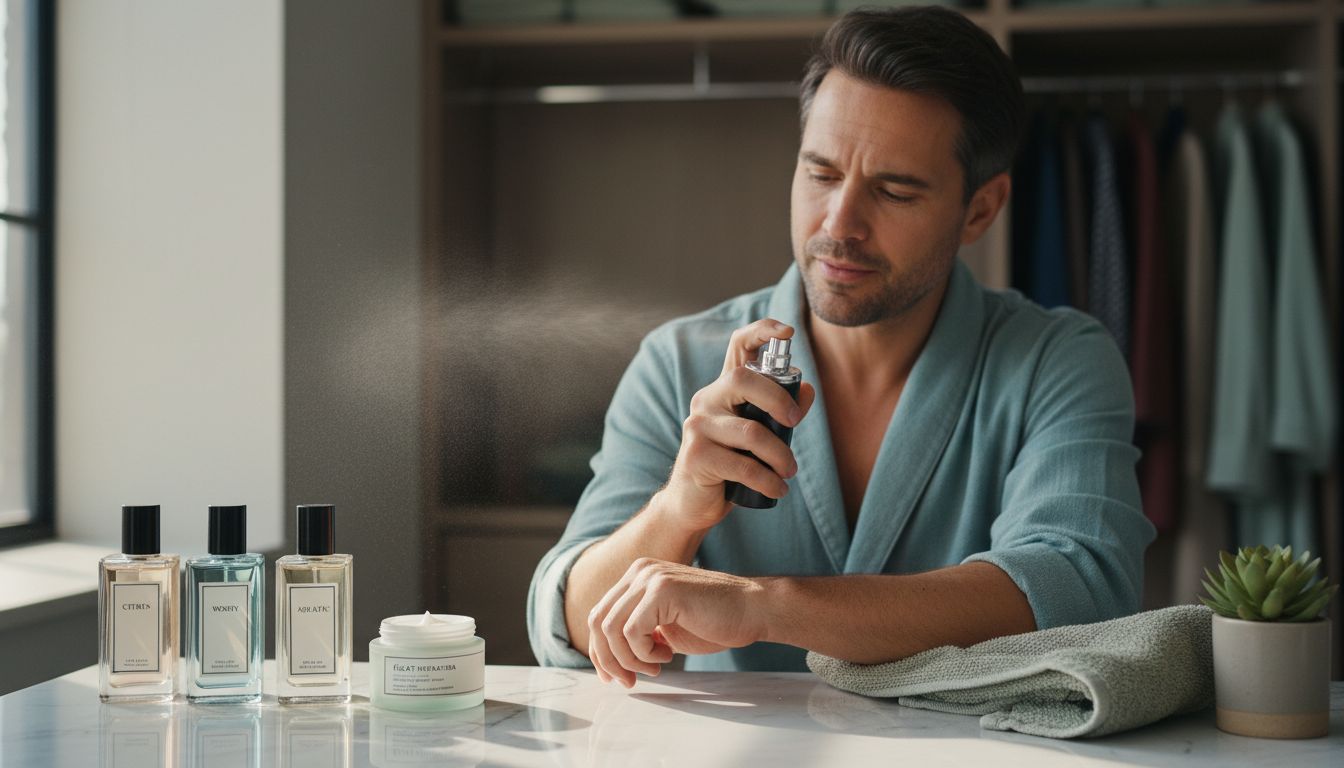 applying cologne pulse