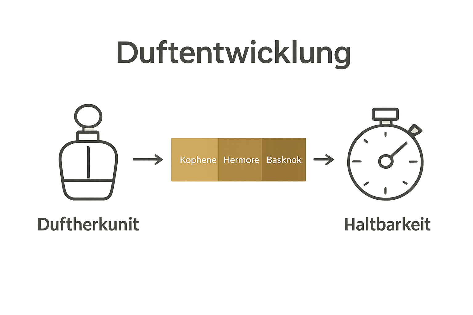 Infografik Entwicklung und Haltbarkeit eines Parfums