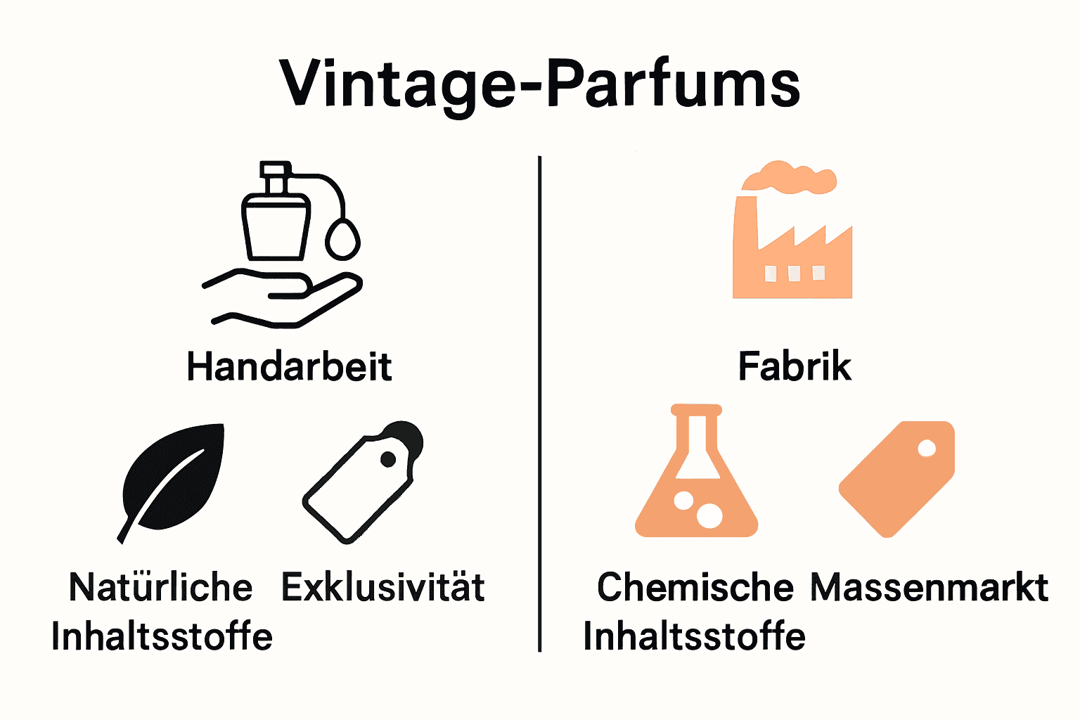 Vergleich Vintage-Parfums vs. moderne Parfums Infografik