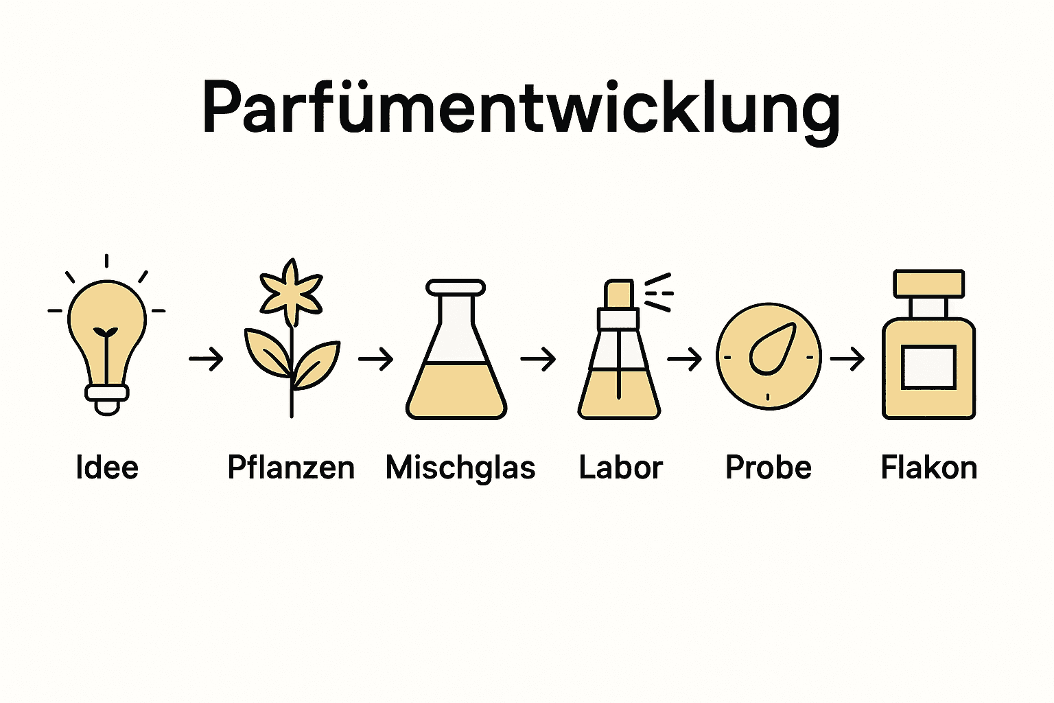 Sieben Phasen der Duftentwicklung als Bildfolge