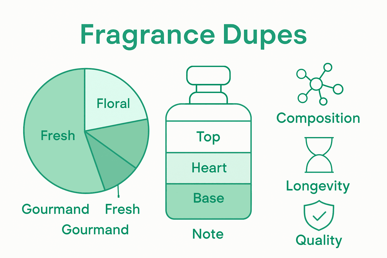 Infographic comparing fragrance families and perfume notes.