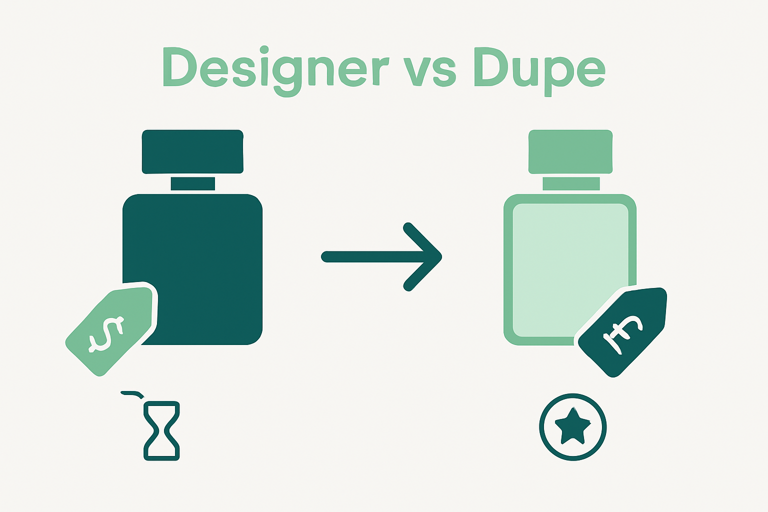 Designer vs dupe perfumes comparison infographic