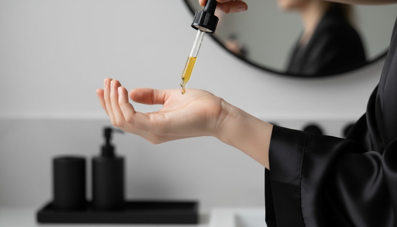 Applying extrait de parfum to wrist