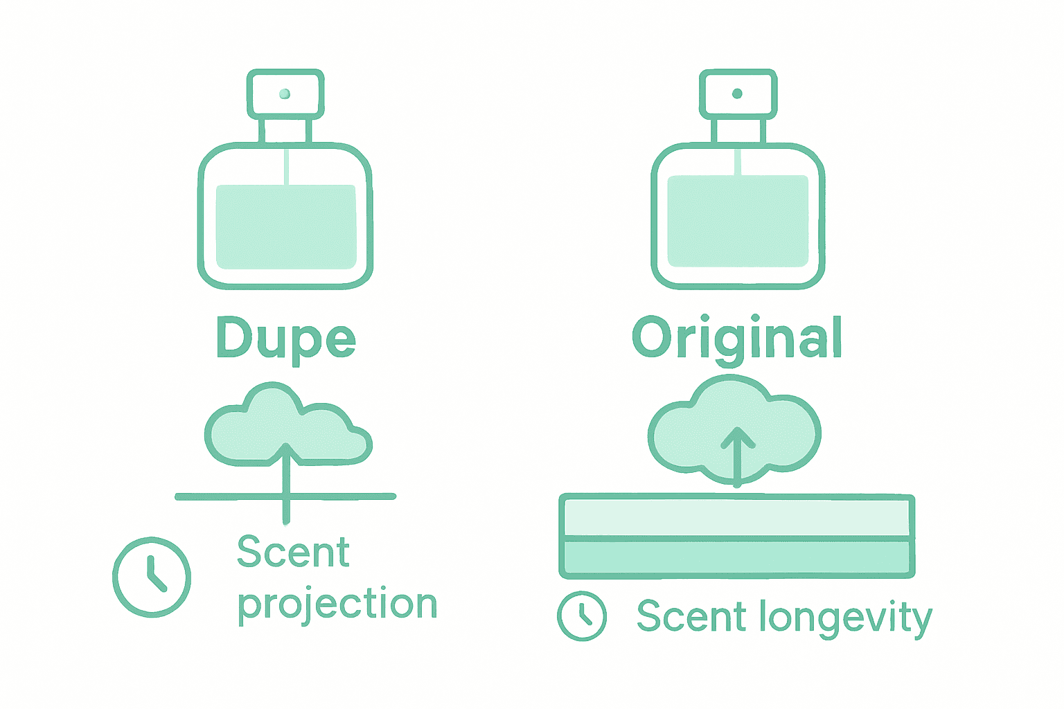 Perfume longevity and projection comparison infographic
