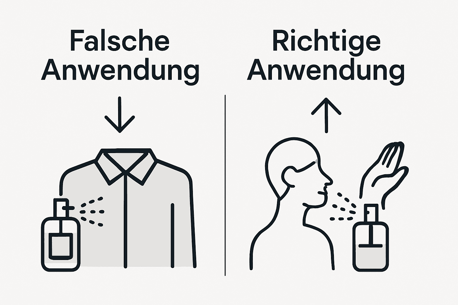 Infografik: Parfüm richtig und falsch auftragen – so geht’s!