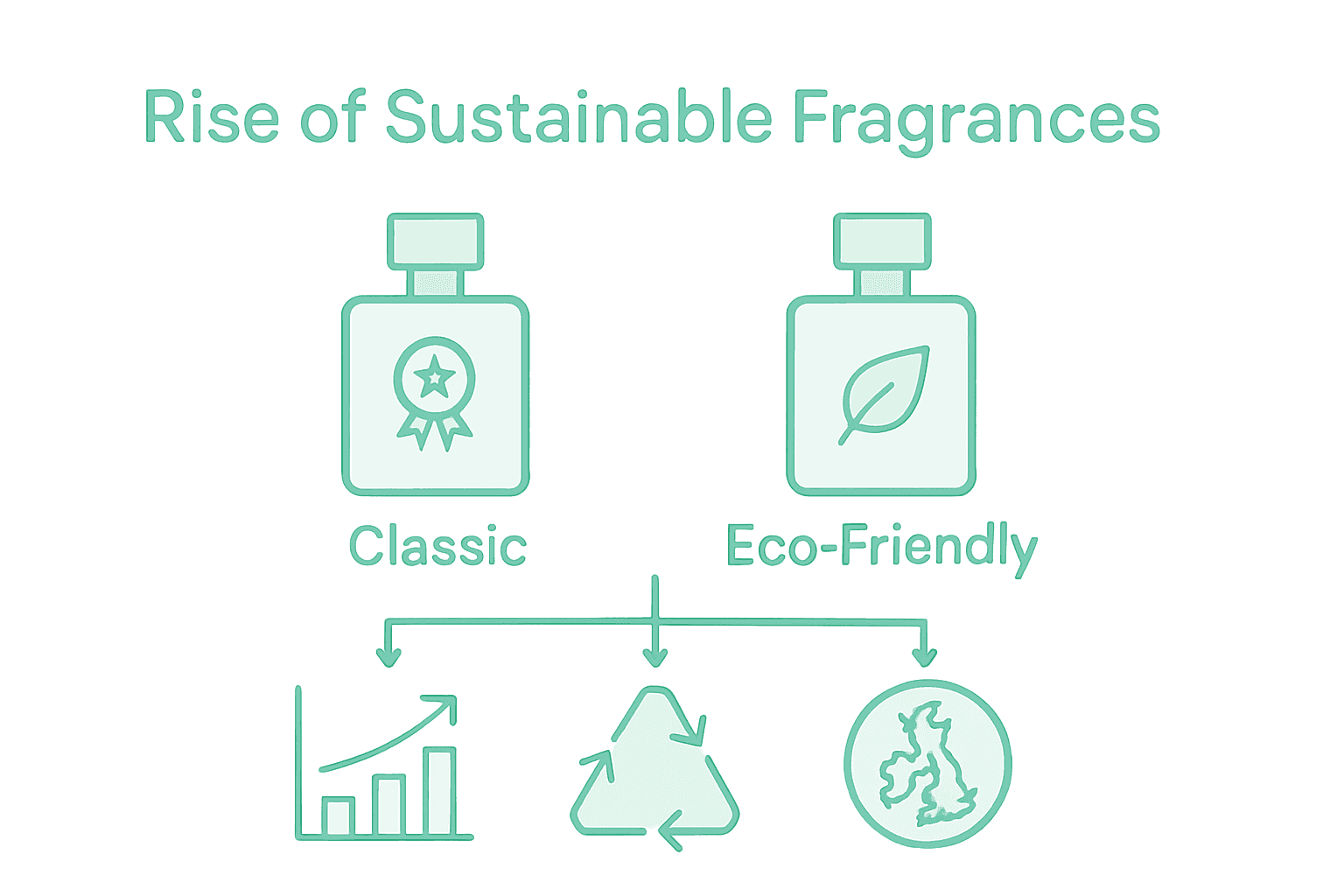 Classic vs. sustainable perfume infographic