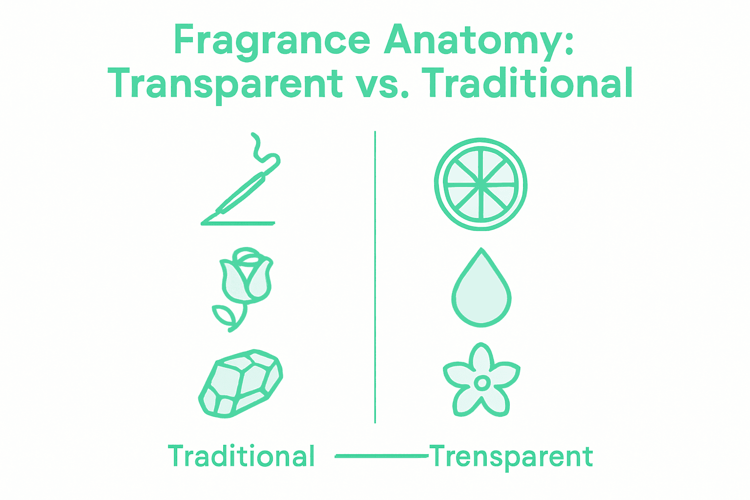 Transparent vs. traditional fragrance infographic