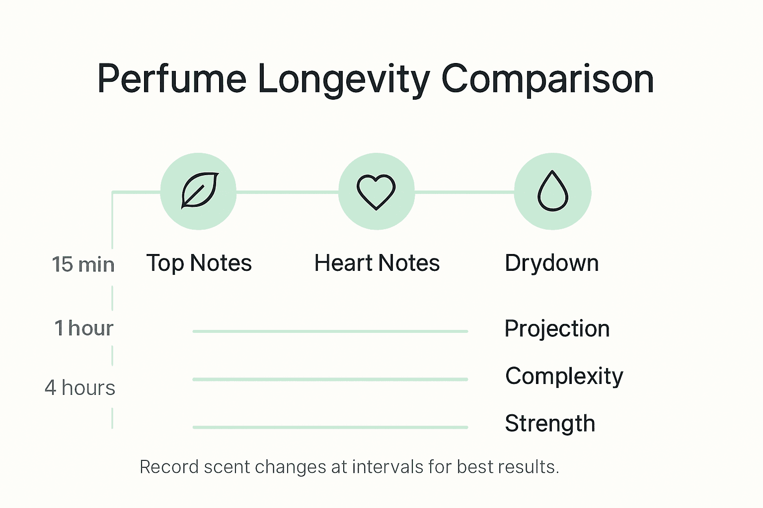 Infographic comparing perfume scent longevity