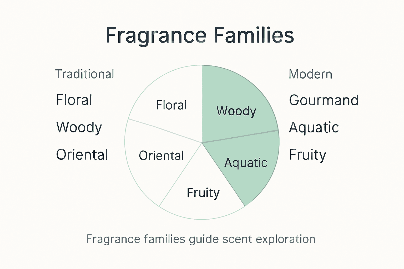 Infographic showing fragrance families and scent types