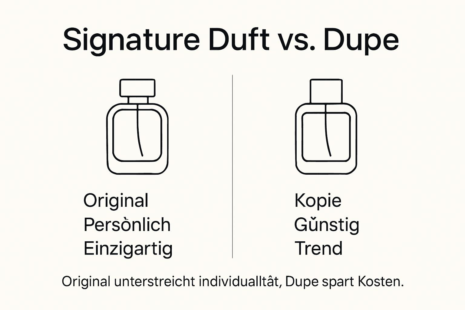 Unsere Infografik vergleicht den Originalduft mit seinem günstigeren Duftzwilling.