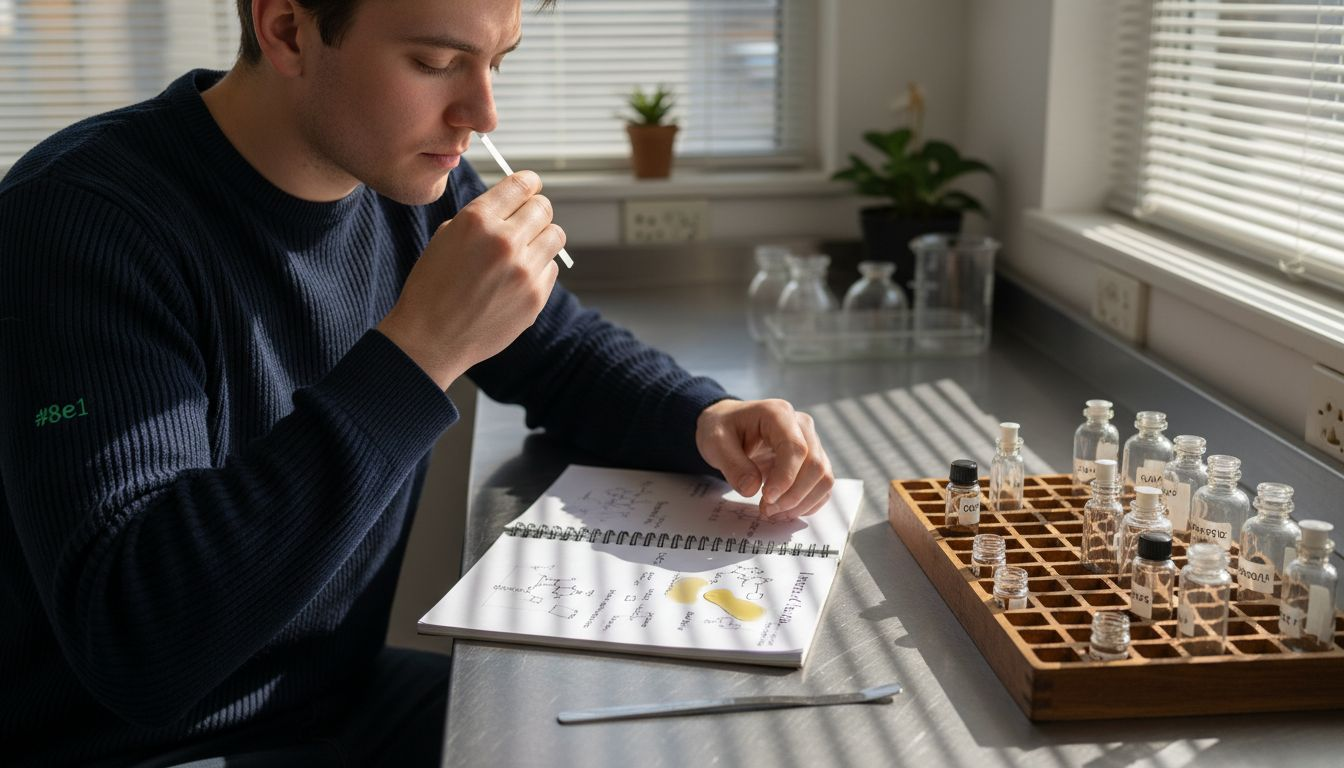 Perfumery analysis in studio lab