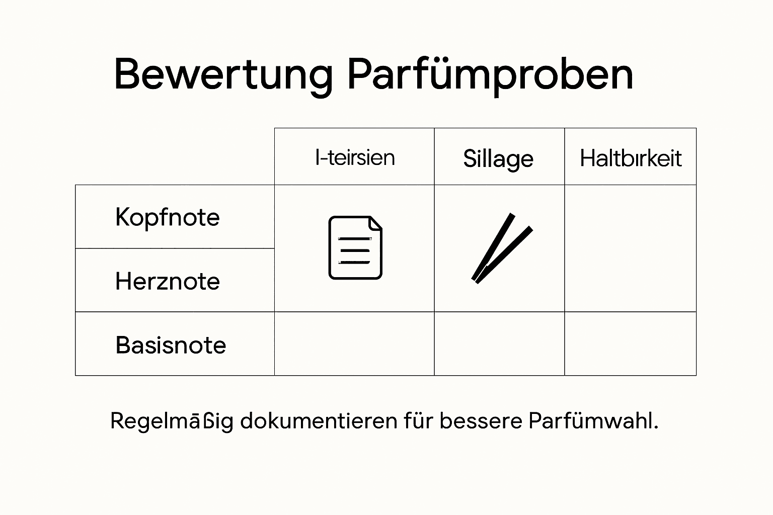 Infografik: Bewertungsleitfaden für Parfümproben