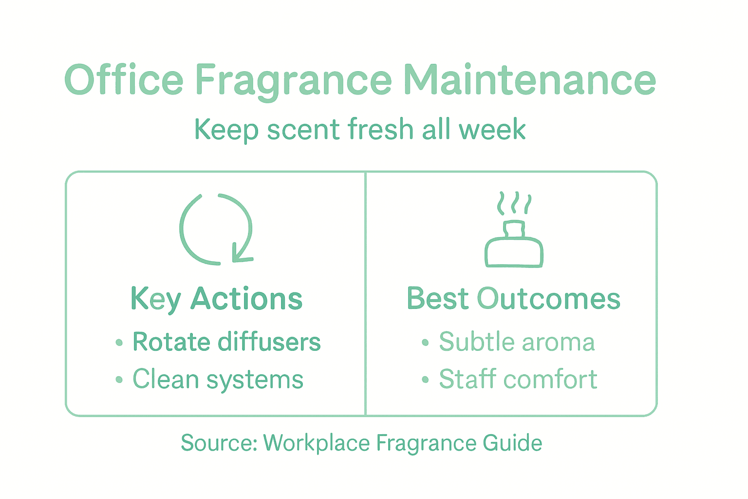 Infographic on office fragrance maintenance steps