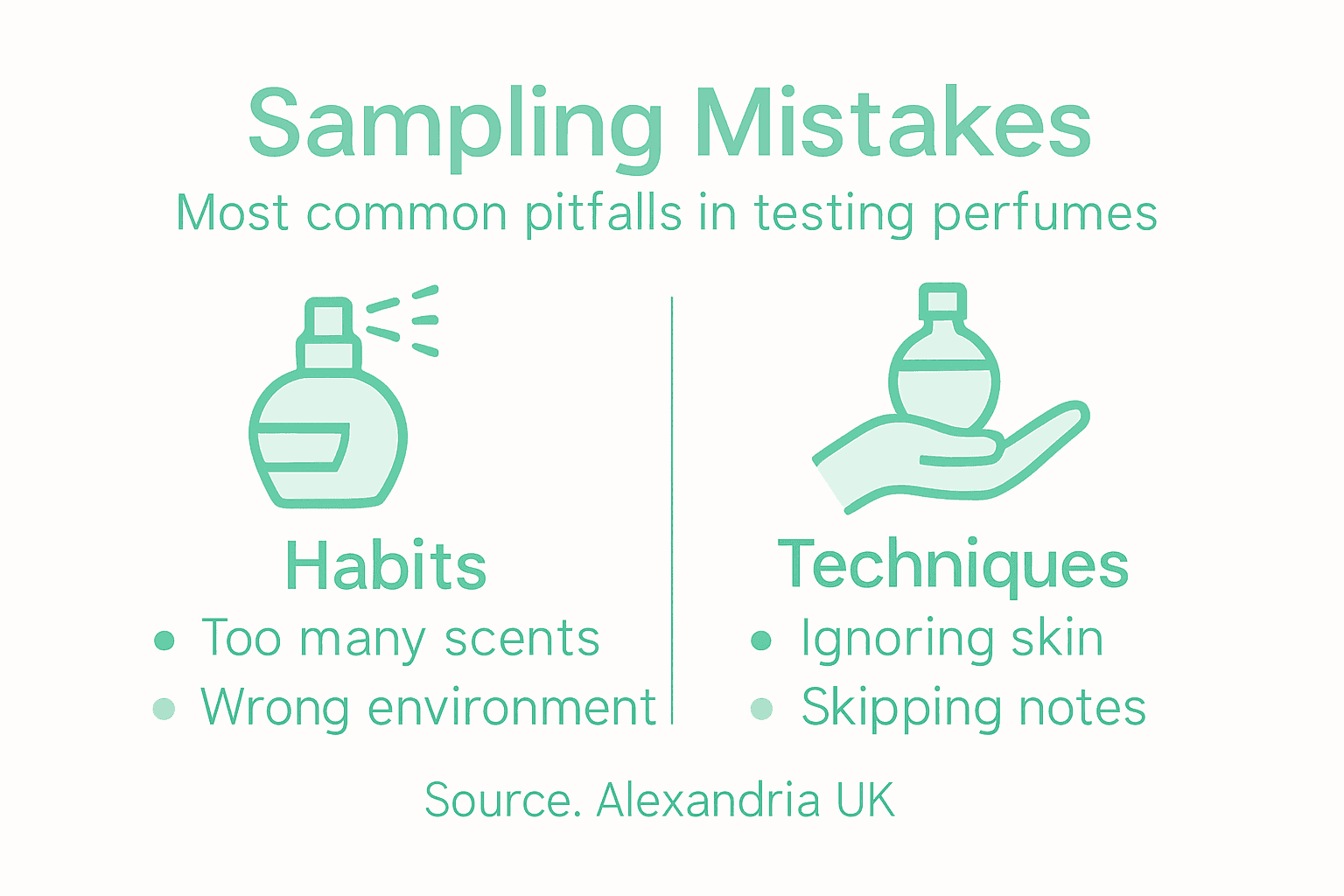 Infographic on common fragrance sampling mistakes