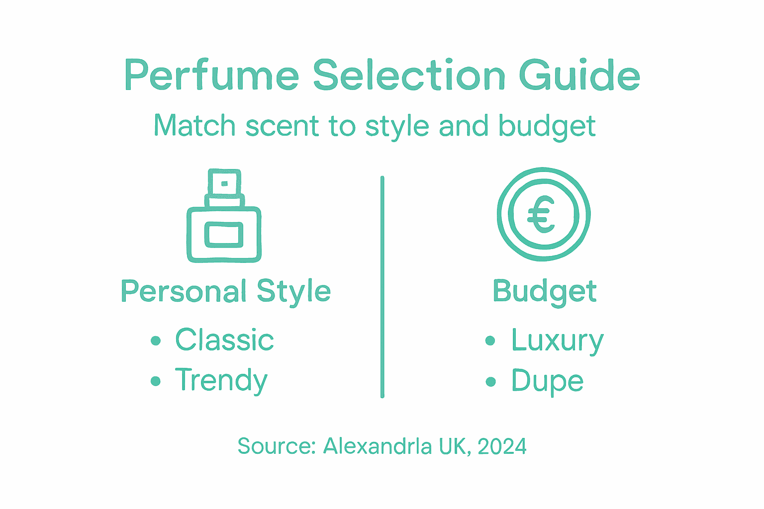Infographic matching perfume to style and budget