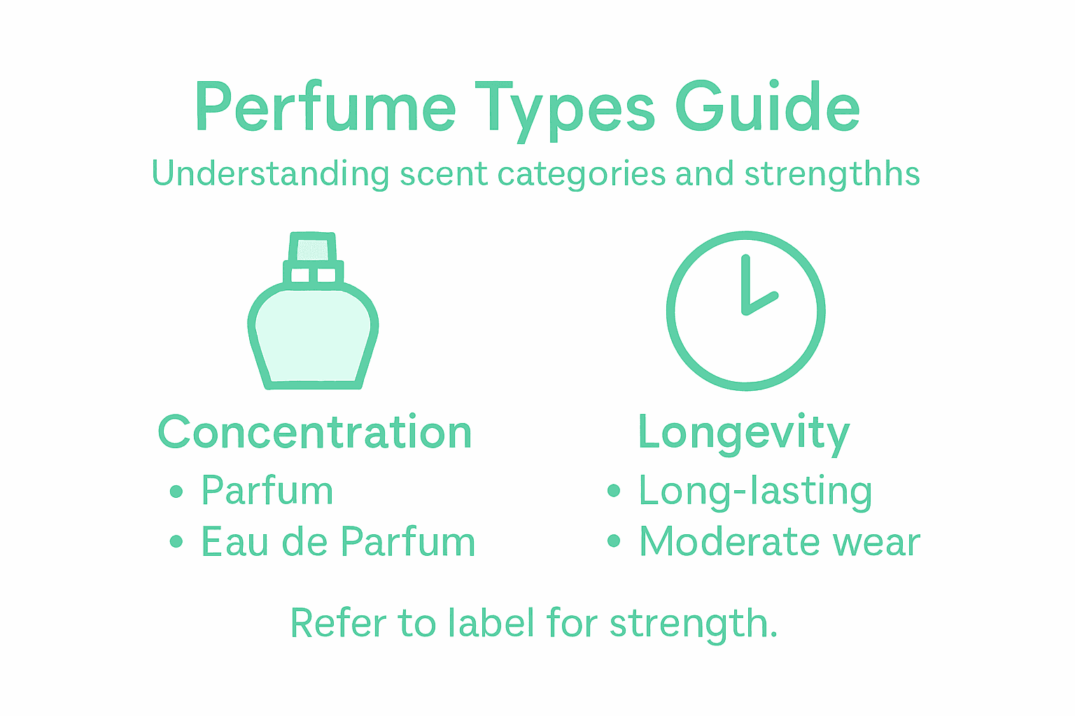 Infographic comparing perfume types and strengths