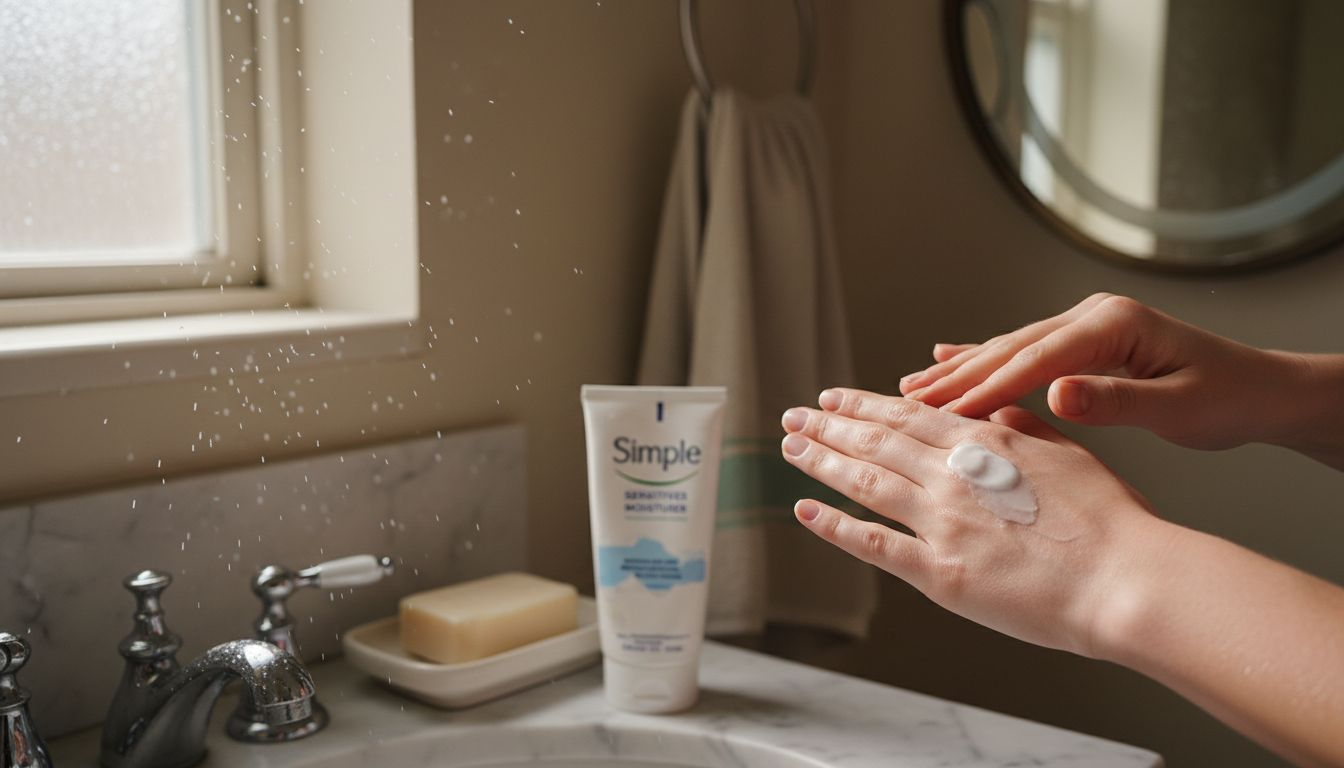 Hands applying moisturizer before perfume