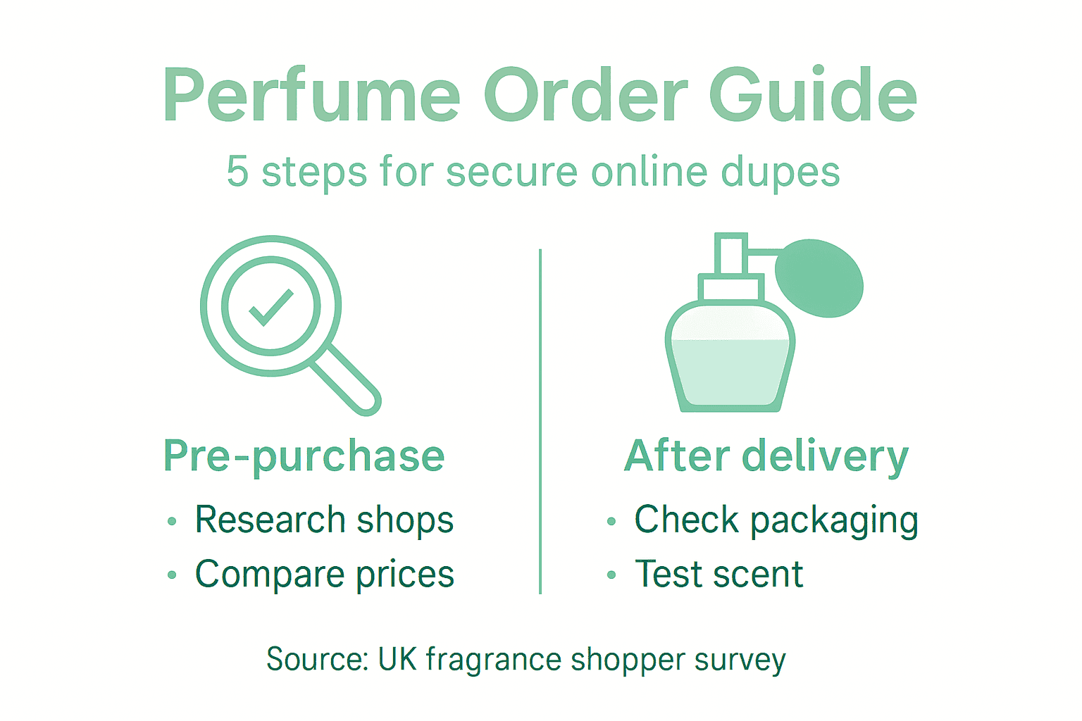 Infographic with secure perfume order steps