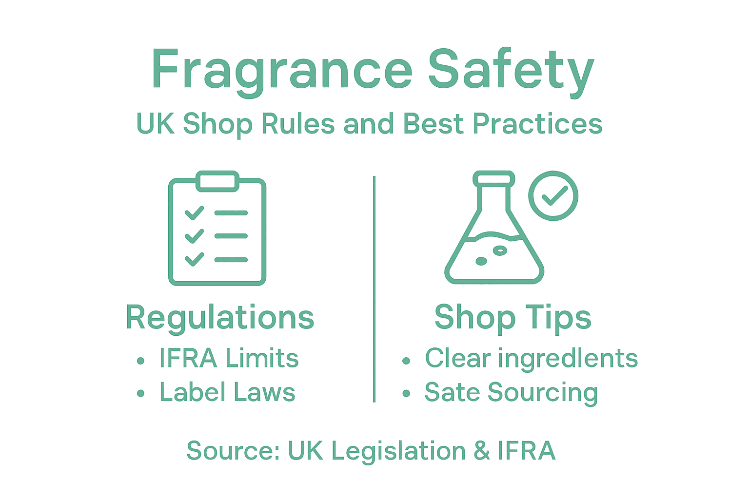 Infographic on UK fragrance shop safety regulations