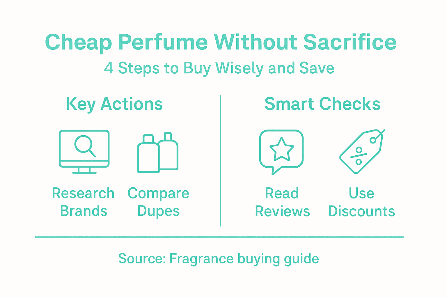 Infographic of steps to buy quality perfumes cheaply