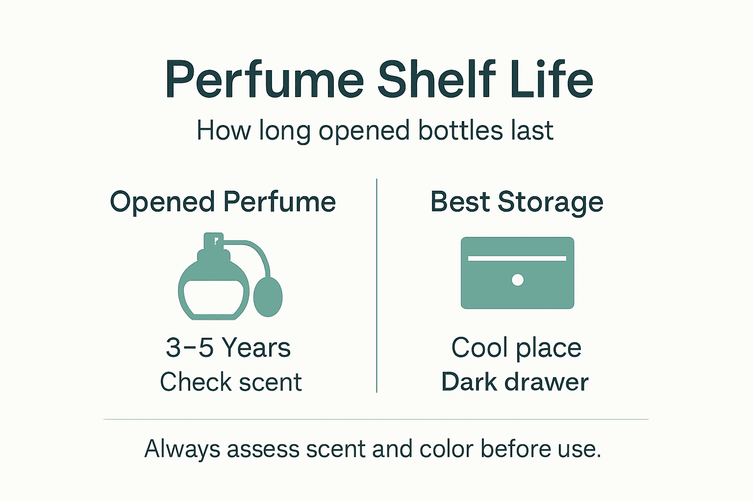 Infographic showing perfume lifespan and storage tips