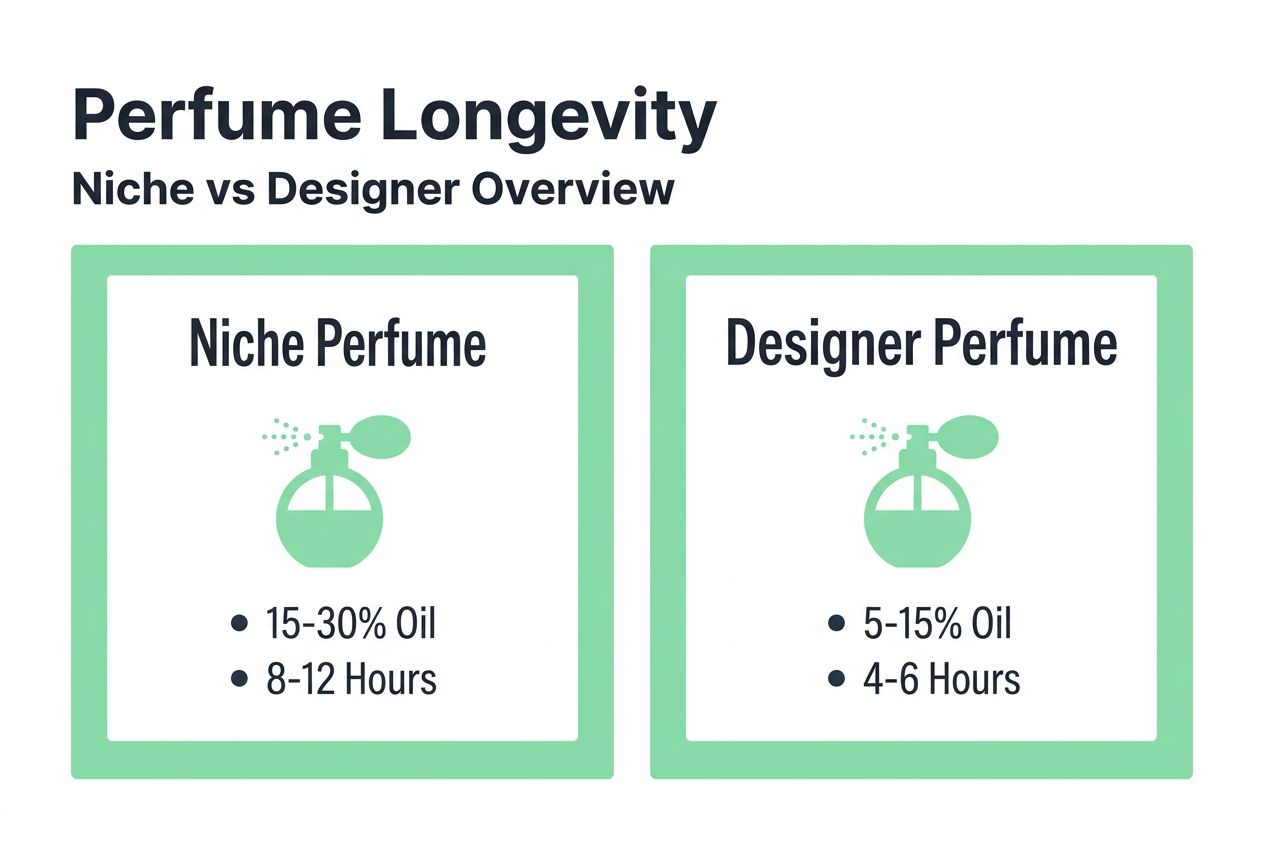 Infographic comparing perfume longevity and oil concentration