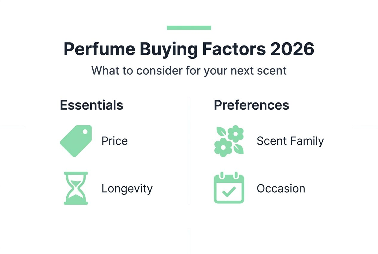 Infographic showing key perfume buying factors